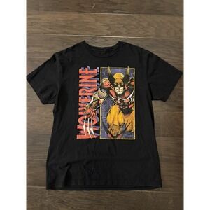 Marvel Wolverine Shirt Mens Large Black Graphic T-Shirt X-Men Superhero‎ Comic